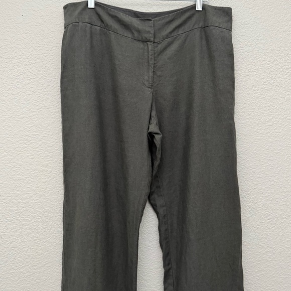 Eileen Fisher 100% Linen Wide Leg Pants Gray Size 16 - Picture 2 of 10